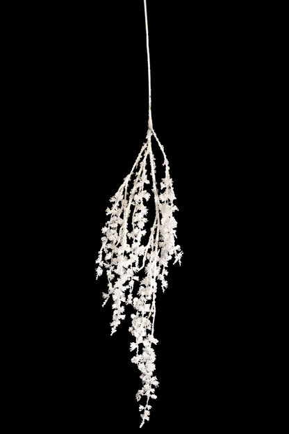 46" Metallic Hanging Iced Branch White