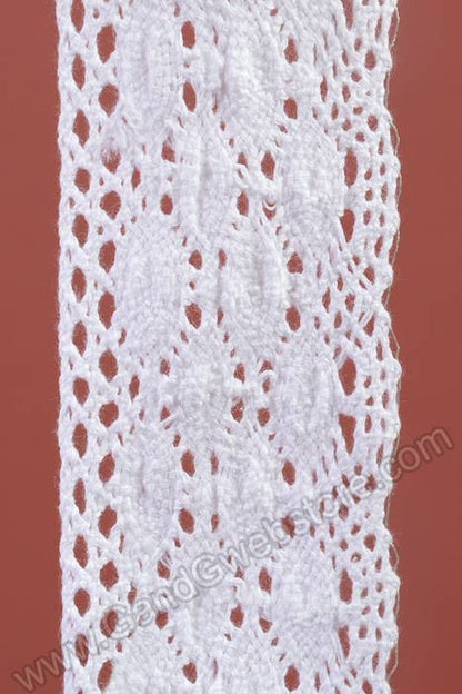 2-1/3" X 10yds Crochet Ribbon White