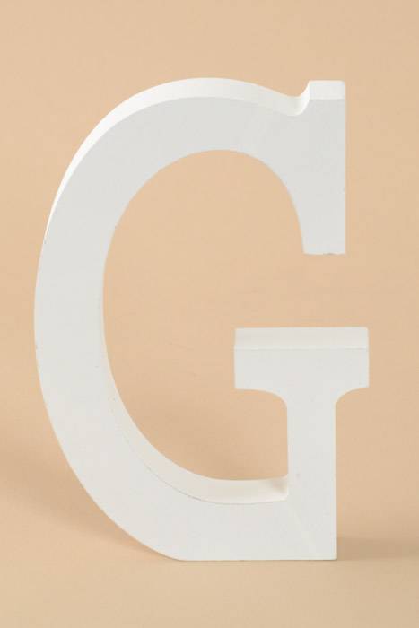 8" Wooden Letter G White