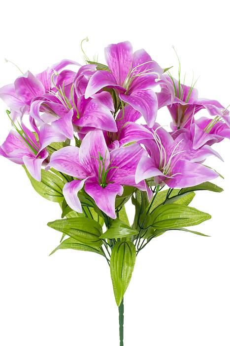 19" Silk Tiger Lily Bush X11 Lavender