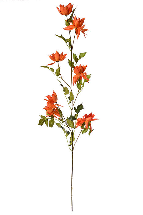 42.5" Silk Rose Myrtle Spray Orange