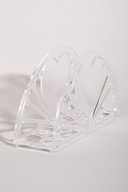 3" Napkin Holder W/Heart Clear Pkg/12