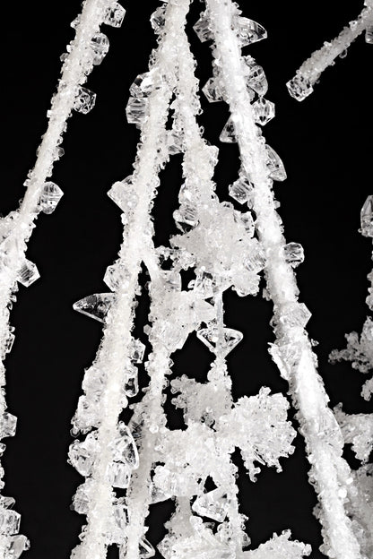 46" Metallic Hanging Iced Branch White