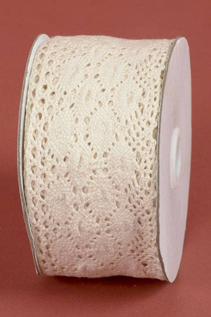 2-1/3" X 10yds Crochet Ribbon Ivory