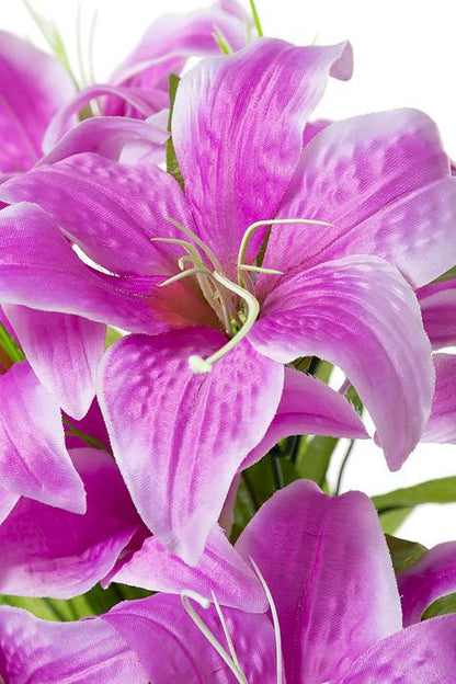 19" Silk Tiger Lily Bush X11 Lavender