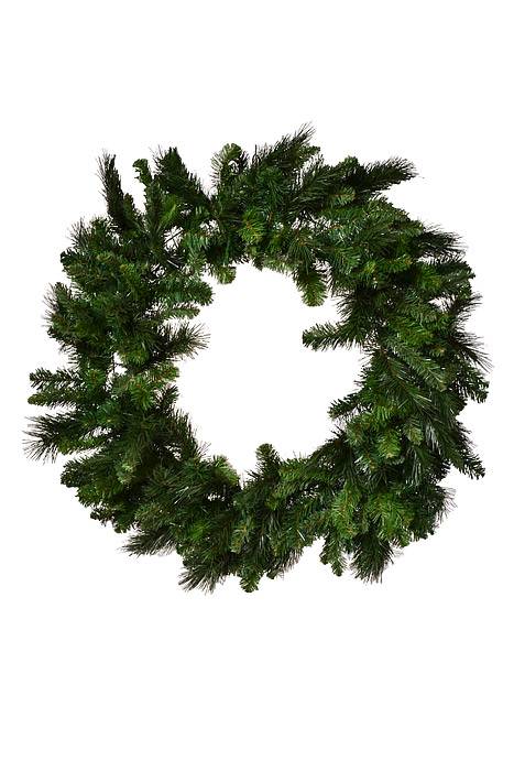 36" Deluxe Evergreen Double Wreath Green
