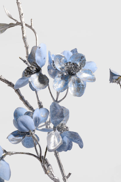 34" Winter Dogwood Spray Blue/Silver