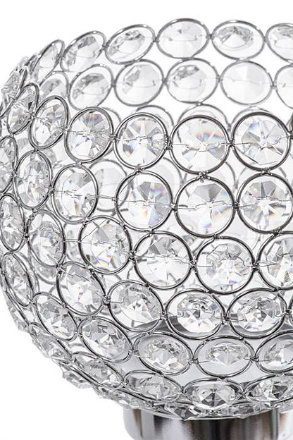 13" Crystal Candle Holder Silver