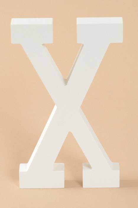 8" Wooden Letter X White