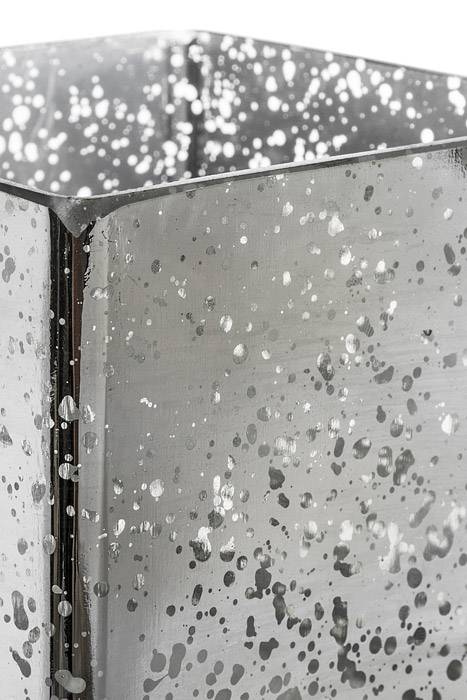 4.9&quot; X 4.9&quot; Mercury Square Glass Vase Silver
