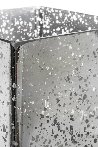 4.9" X 4.9" Mercury Square Glass Vase Silver