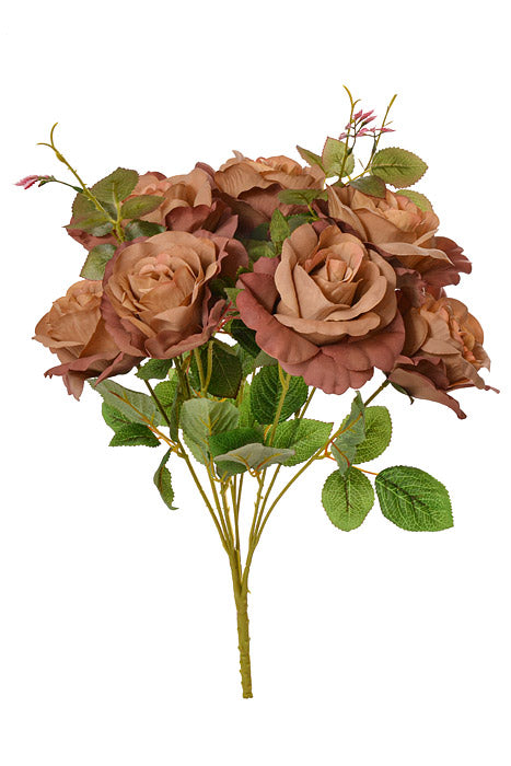 19" Silk Rose Bush Taupe