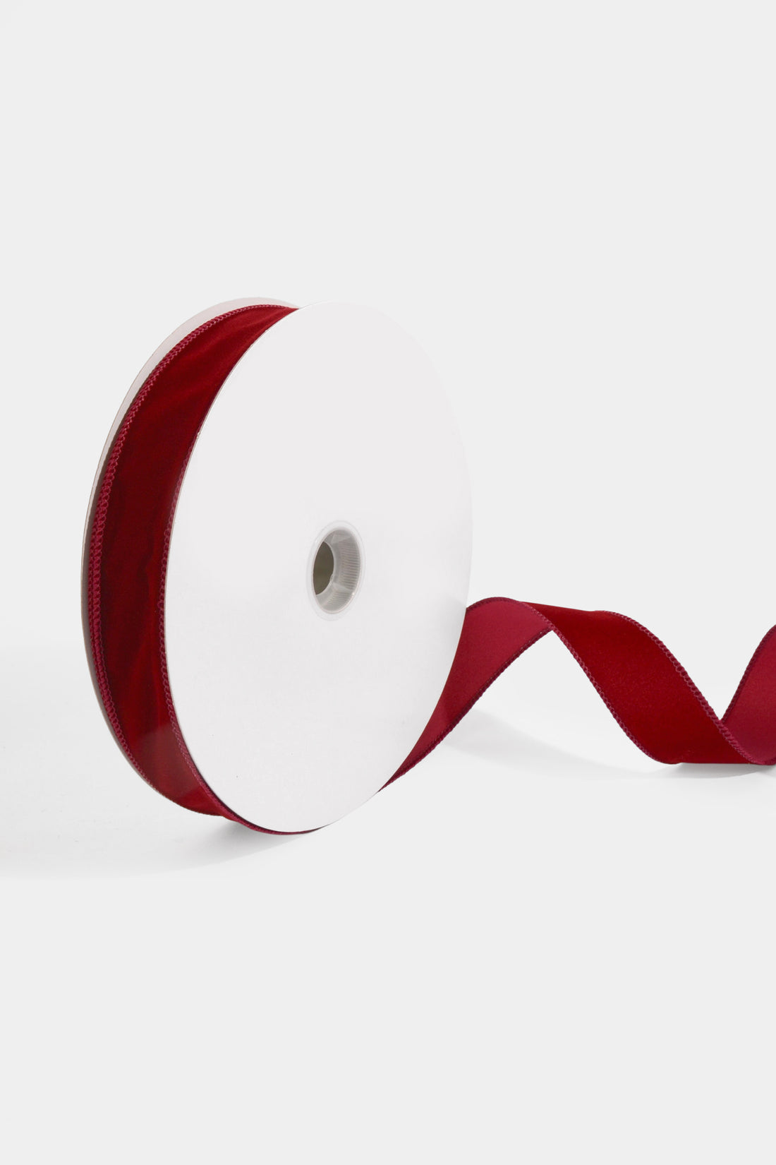 1.5" x 50Yds Wired Velvet Matching Edge Burgundy