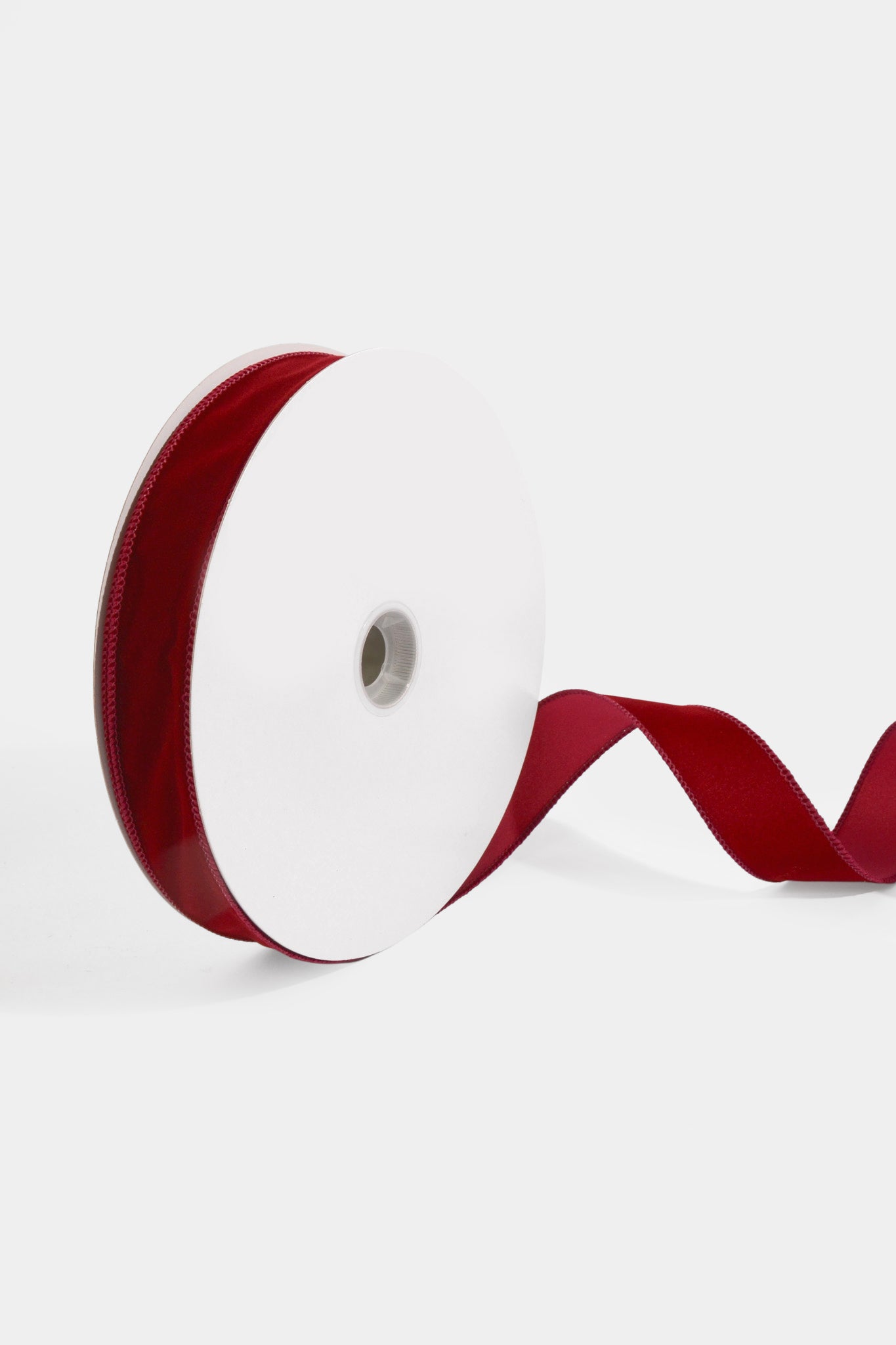 1.5" x 50Yds Wired Velvet Matching Edge Burgundy
