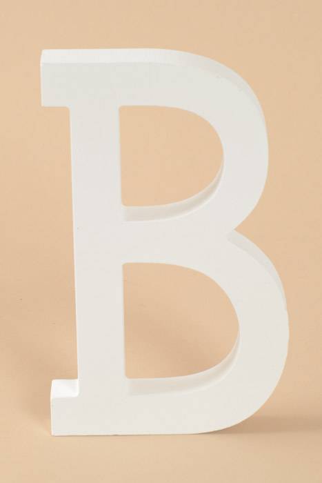 8" Wooden Letter B White