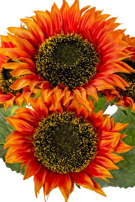 11&quot; Silk Sunflower Bush Orange x 4