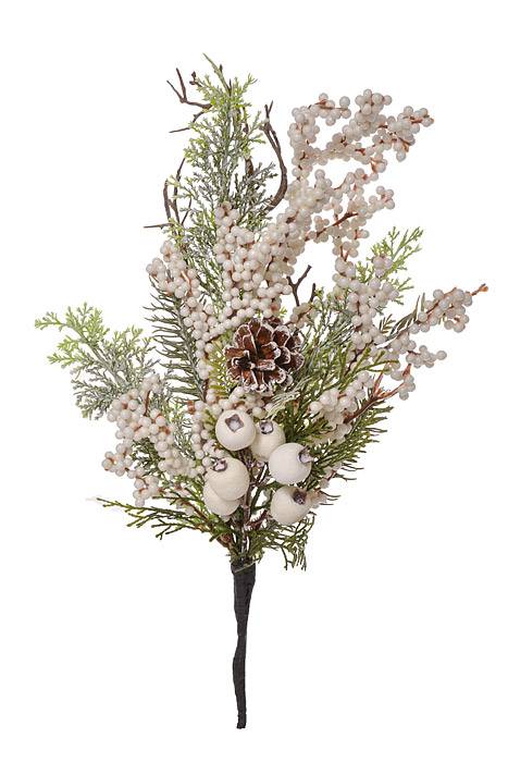 18" Berry /Pine Cone /Pine Pick Cream