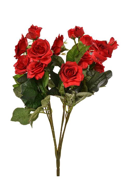 15" Silk Rose Bush Red