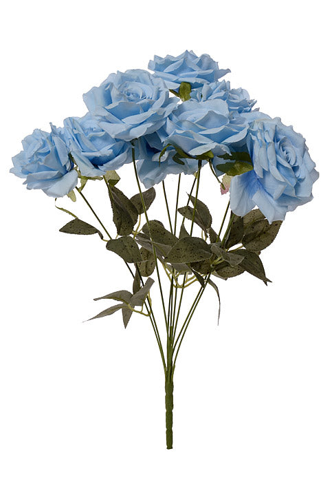 18" Silk Rose Bush Blue
