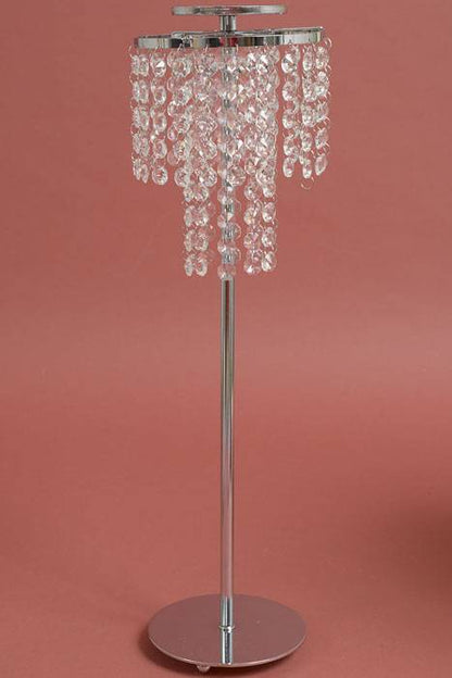 22" Crystal Drop Candle Holder Stand Clear/silver