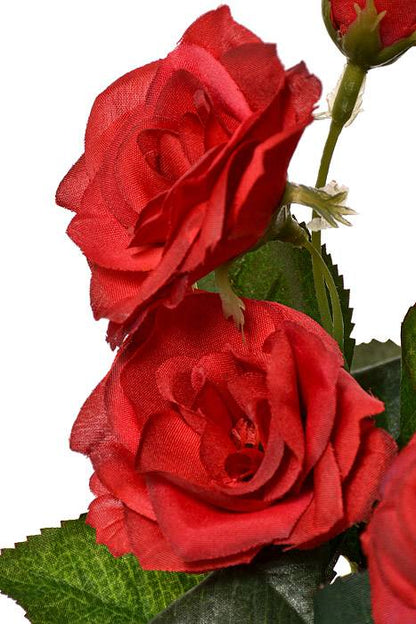 15" Silk Rose Bush Red