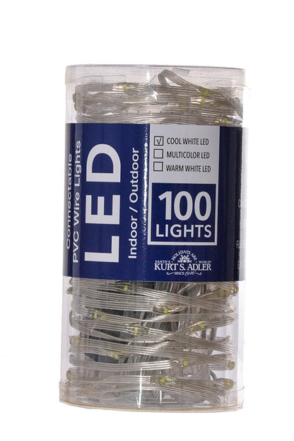 100 Light Led Connectable Clear Wire Set Cool White