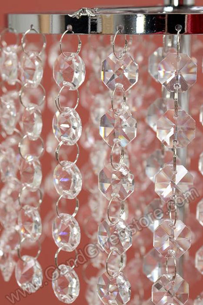 22" Crystal Drop Candle Holder Stand Clear/silver