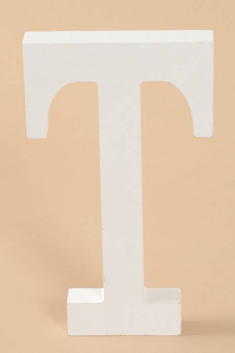 8" Wooden Letter T White