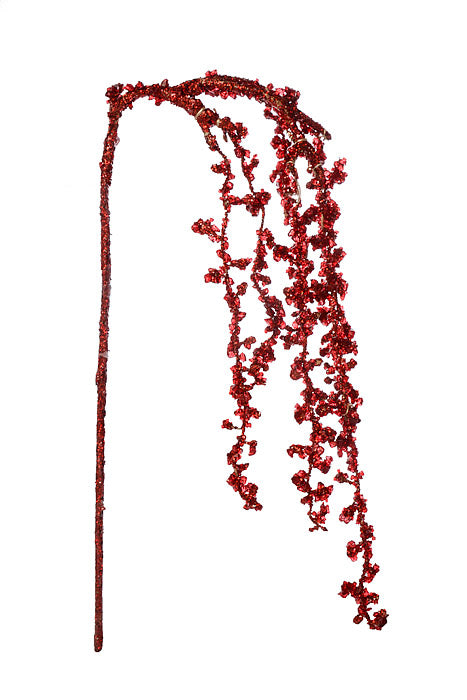 36" Beaded Diamond Hanging Spray Red