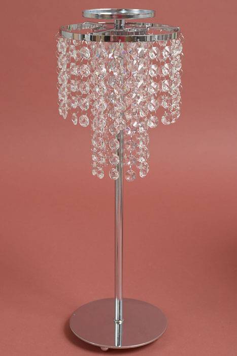 18" Crystal Drop Candle Holder Stand Clear/silver