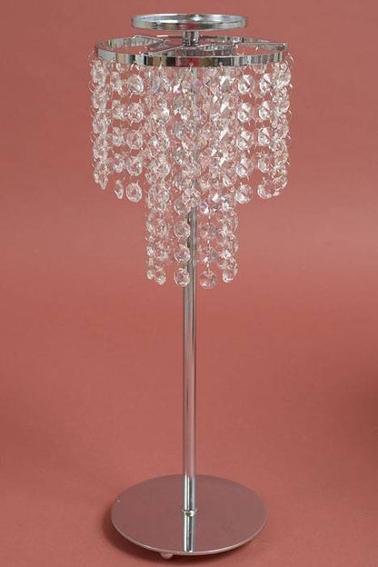 18" Crystal Drop Candle Holder Stand Clear/silver