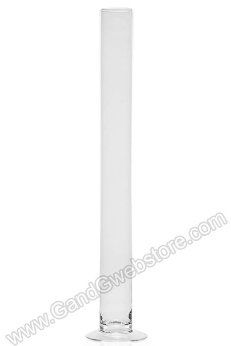 4" X 39.5" Cityscape Glass Cylinder Vase Clear