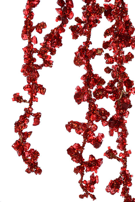 36" Beaded Diamond Hanging Spray Red