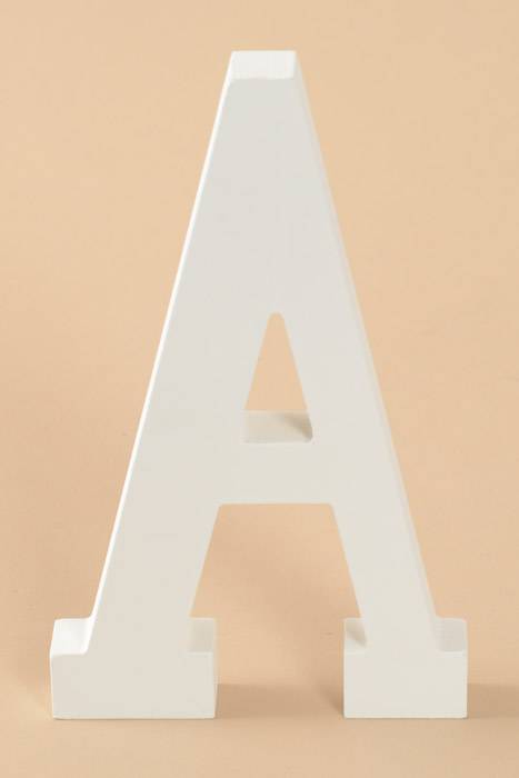 8" Wooden Letter A White