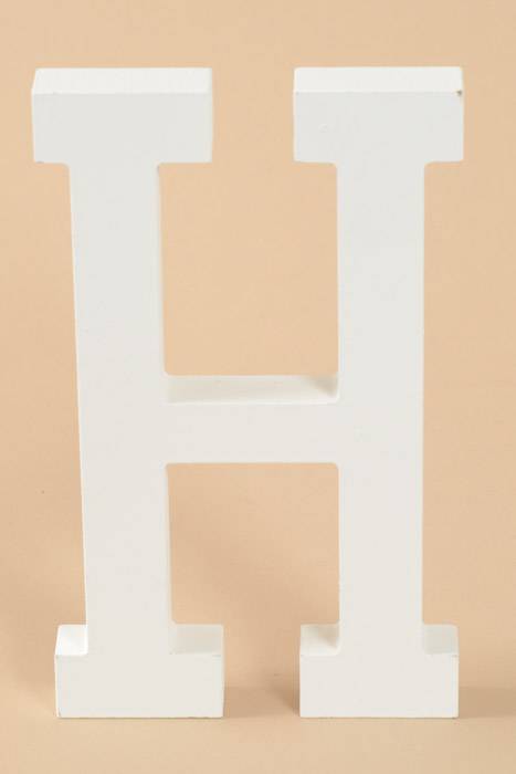 8" Wooden Letter H White