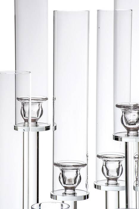 9-lite Glass Candle Holder Stand Clear