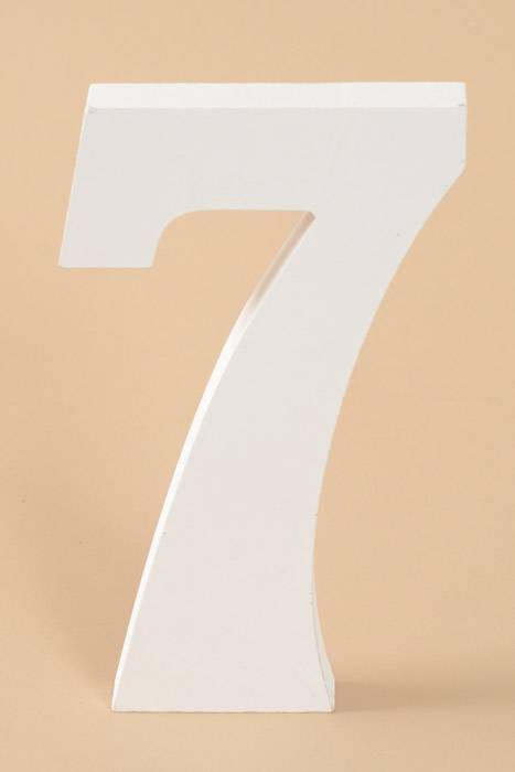 8" Wooden Number 7 White