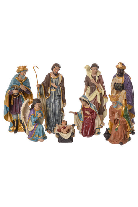 Nativity Set With 8 Figures Multicolor