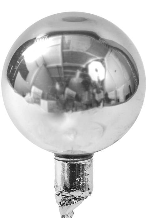 40mm Gloss Glass Ball Ornament Silver Pkg/48