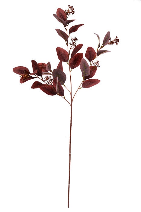 32" Eucalyptus Spray Burgundy