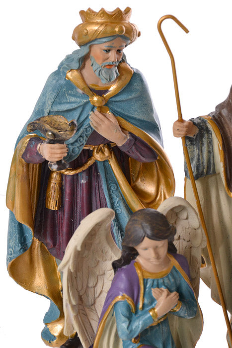 Nativity Set With 8 Figures Multicolor