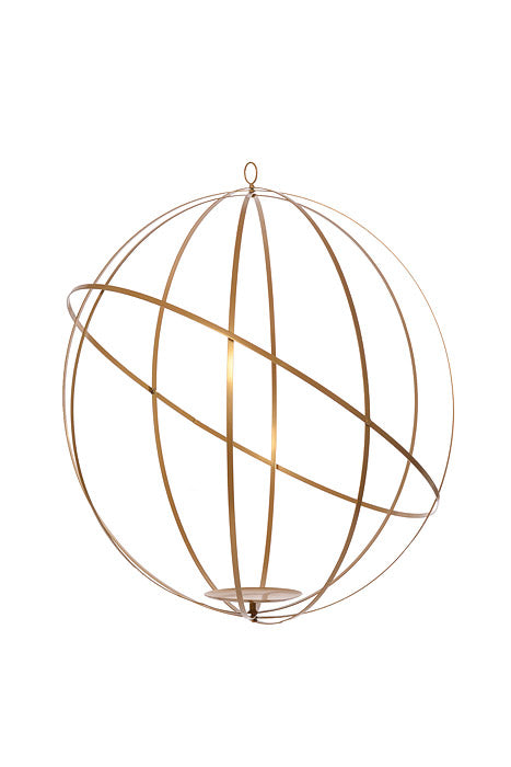 24" Hanging Floral Sphere Gold