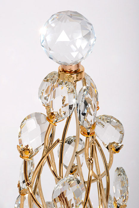 5.25" x 13.5" Jeweled Cone Tree Gold/Clear