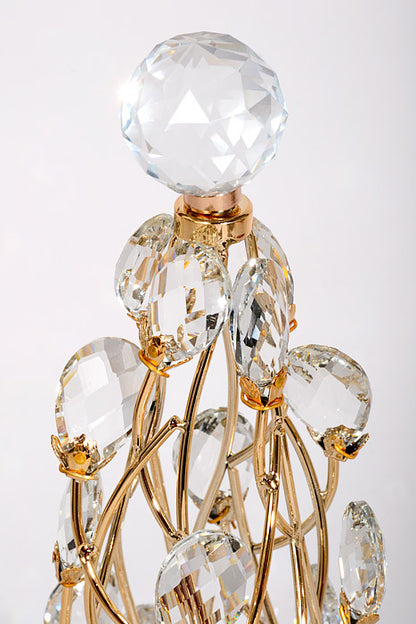 5.25" x 13.5" Jeweled Cone Tree Gold/Clear