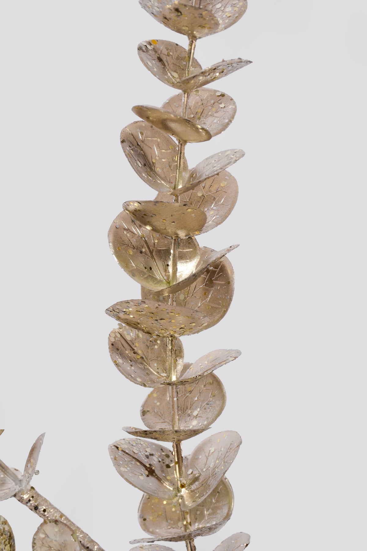 36" Gilded Glitter Eucalyptus Spray Platinum