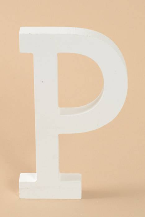 8" Wooden Letter P White