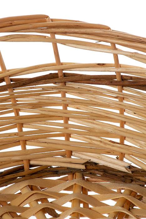 13.75" X 12" X 5" Oval Two Tone Willow Natural/brown