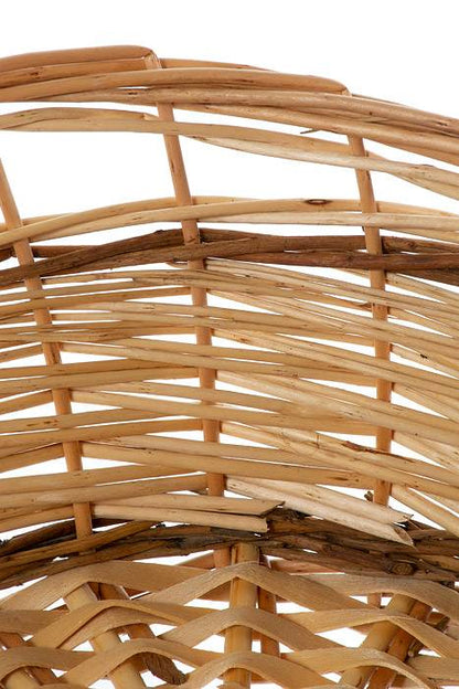 13.75" X 12" X 5" Oval Two Tone Willow Natural/brown