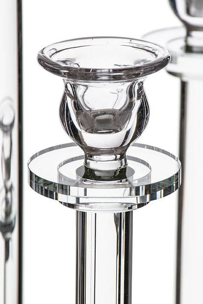 7-lite Glass Candle Holder Stand Clear