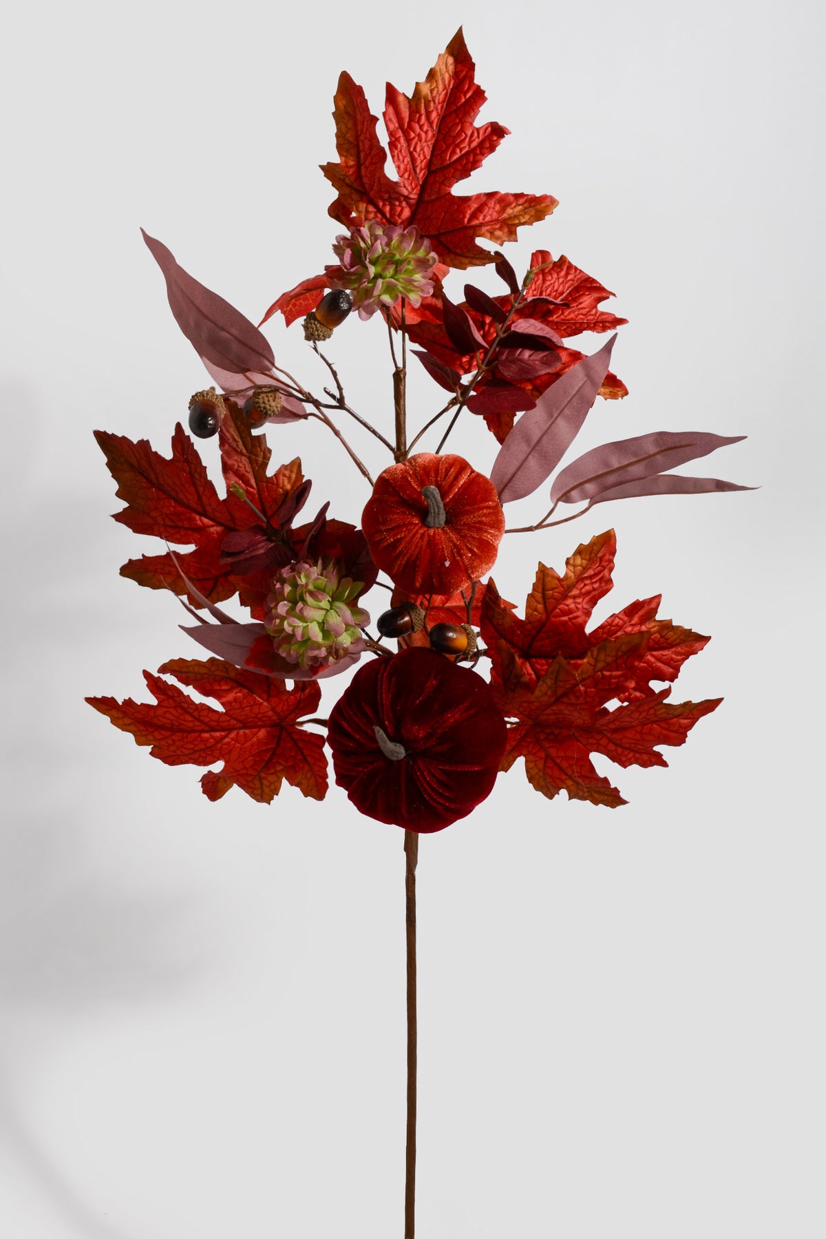 30" Artificial Pumpkin Maple Burgundy
